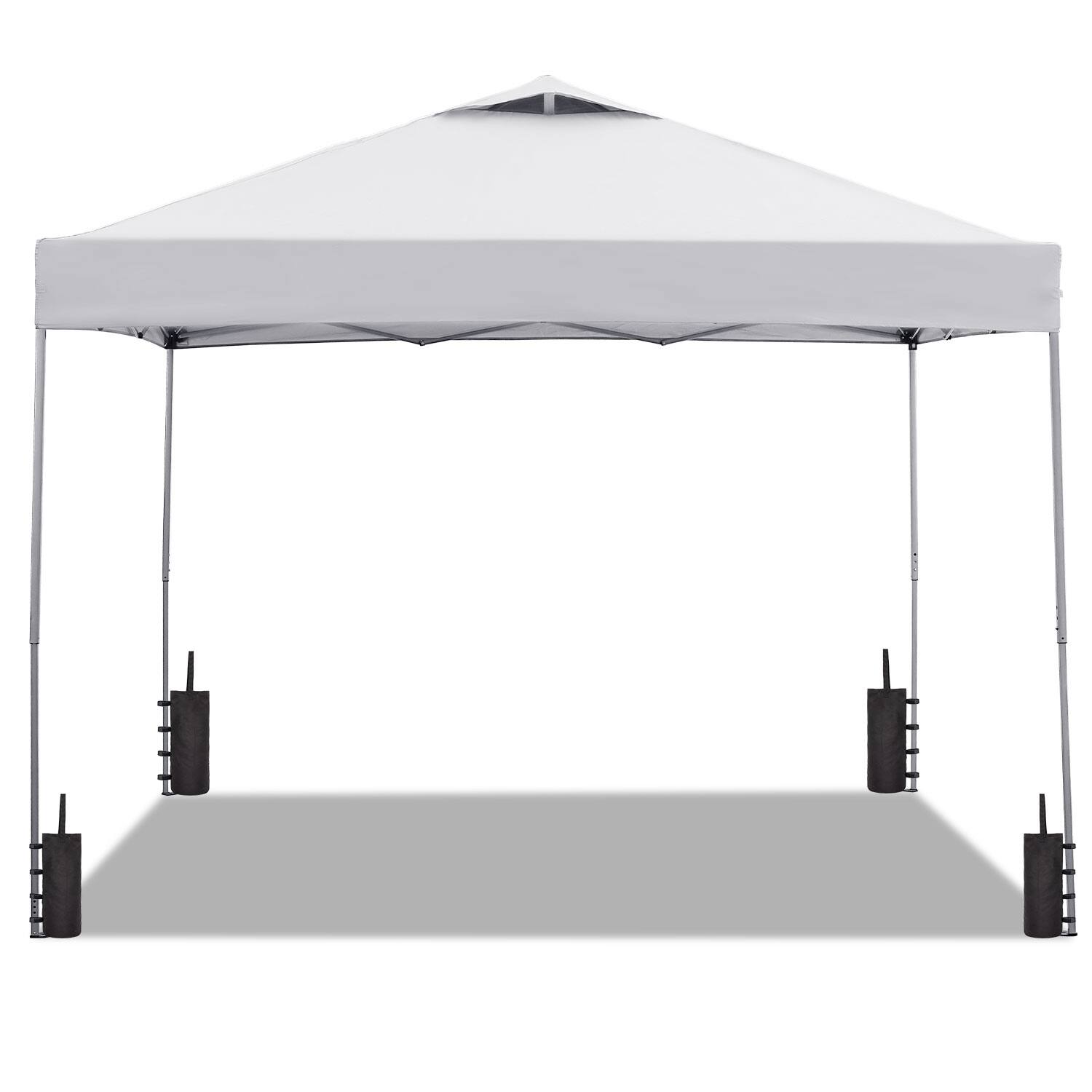 Angle. Ainfox - Ainfox 12x12 Pop Up Canopy Patio Carpas,One Push Set up with Central Lock,Hand Carry Bag,4 Sandbags - White.