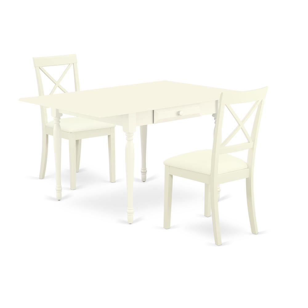 Left. East West Furniture - Dining Room Set Linen White - Brown.