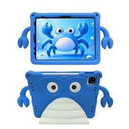 Dteck - Shockproof Cartoon Case for Apple iPad (10th Generation) 10.9" 2022, Soft TPU Protective Cover with Integrated Stand - Blue