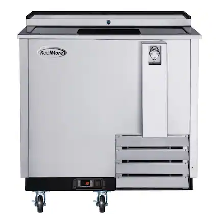 Front. Koolmore - 36 in. Commercial Bottle Cooler in Stainless-Steel with Built-In Opener, ETL Listed, 9 cu. ft. (KM-BOC36-SS) - Stainless steel.