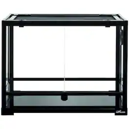 TRIXIE - 32 Gallon Glass Terrarium, Double Hinged Doors, Mesh Top - Black