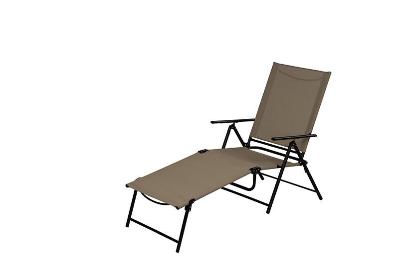 Angle. Living Accents - Living Accents Black Steel Frame Sling Lounge Chair - Tan.