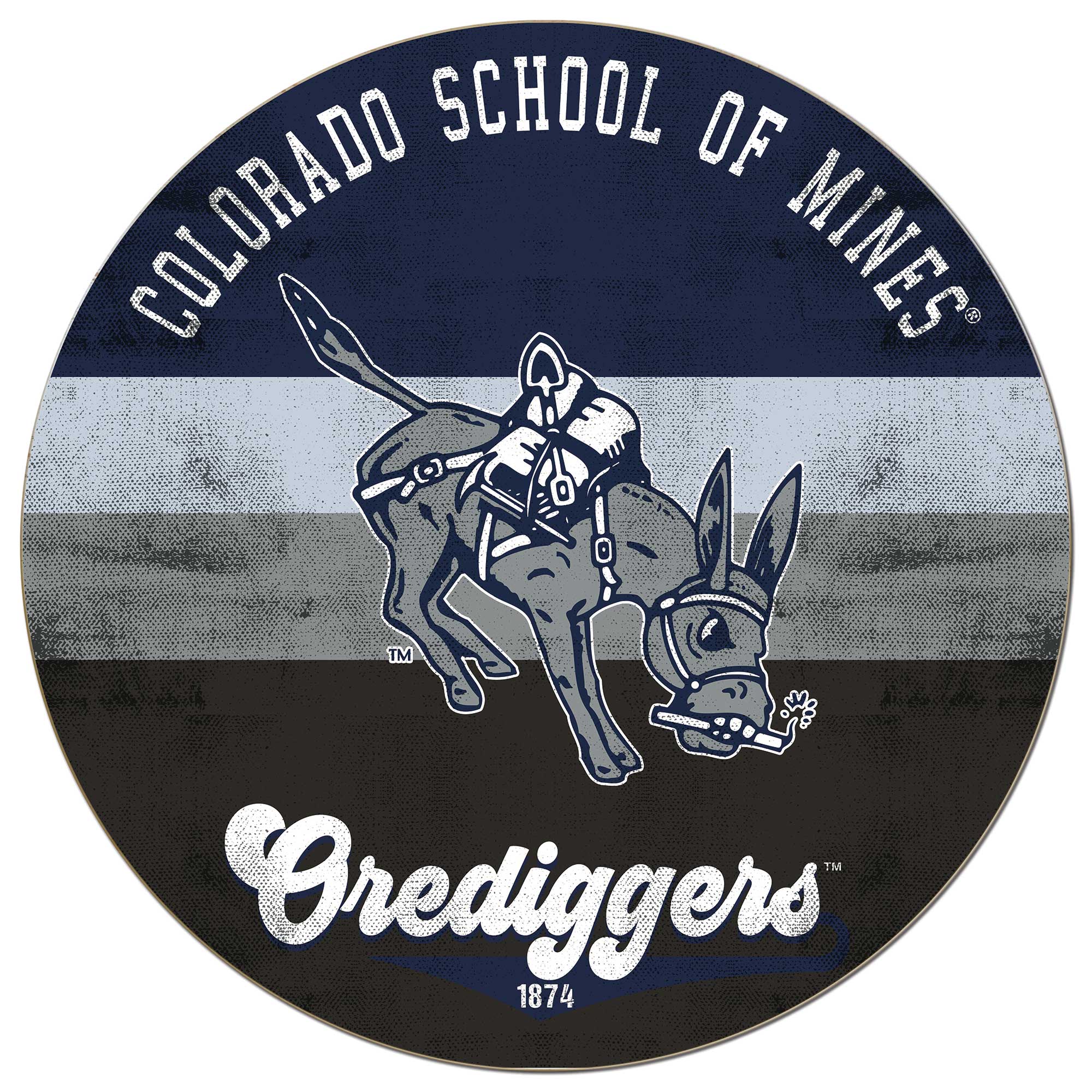 Colorado School of Mines Orediggers 20'' x 20'' Retro Logo Circle Sign