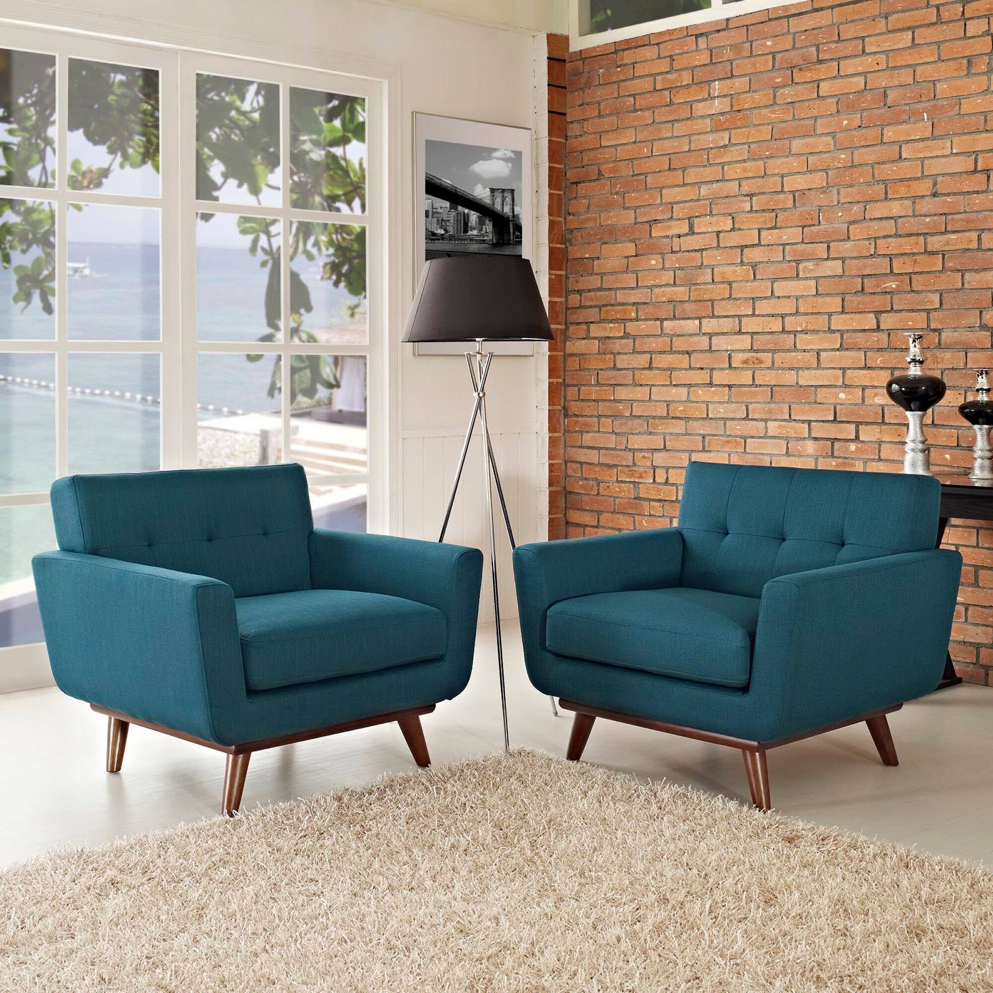 Alt View 1. Modway - Engage Wood Armchair Set of 2 by Modway - Blue.