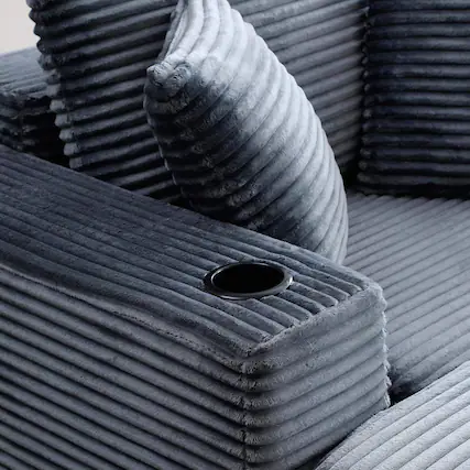 Front. Roomtec - 52.4 Boneless Chaise Lounge Chair IndoorOversized CloudLike Cozy Comfy Modular 3in1 Sofa Bed for Reading Living Room - Grey.