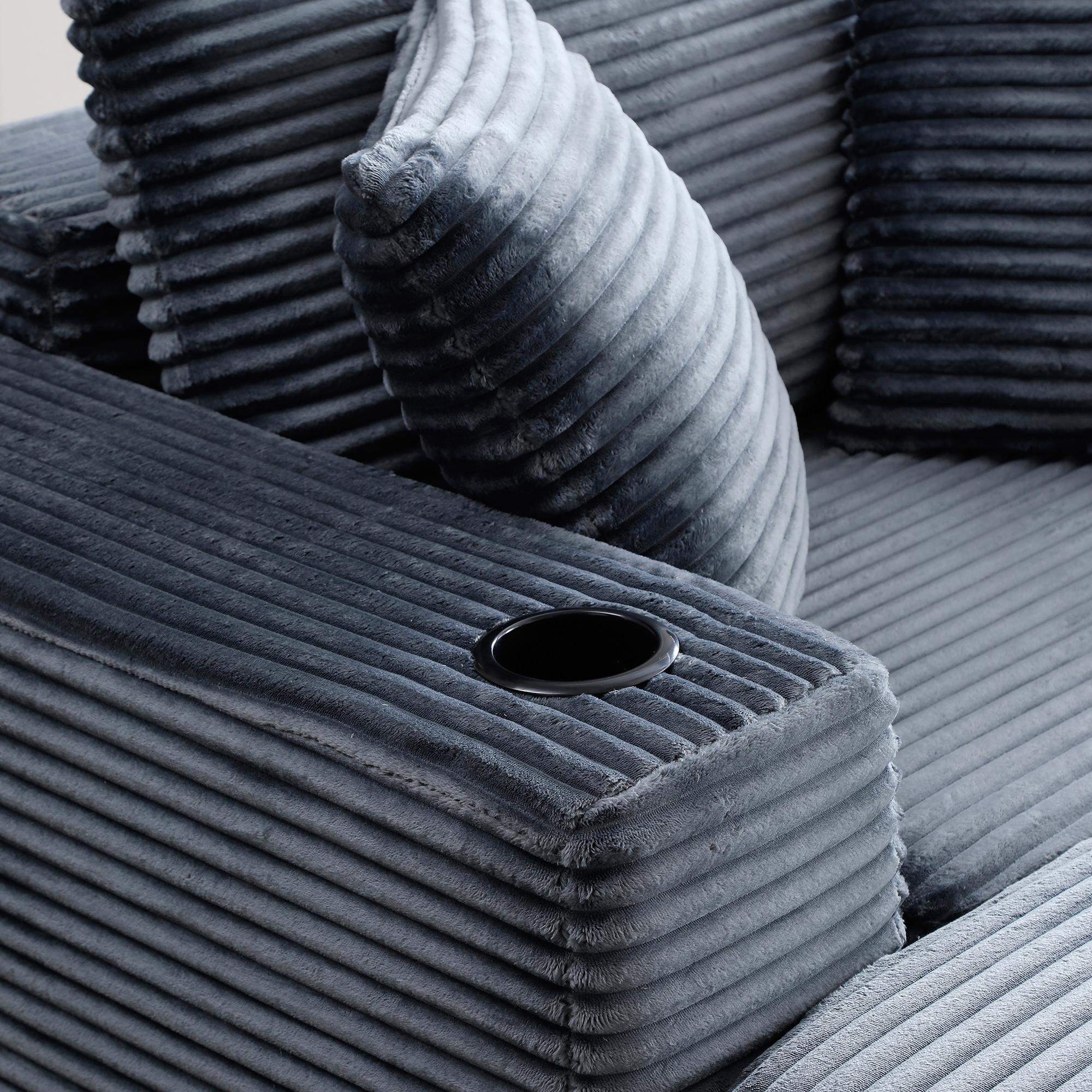 Front. Roomtec - 52.4 Boneless Chaise Lounge Chair IndoorOversized CloudLike Cozy Comfy Modular 3in1 Sofa Bed for Reading Living Room - Grey.