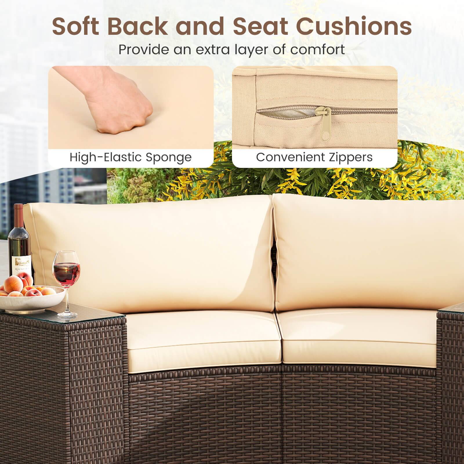 Soft Back and Seat Cushions: Provide an extra layer of comfort with high-elastic sponge and convenient zippers.