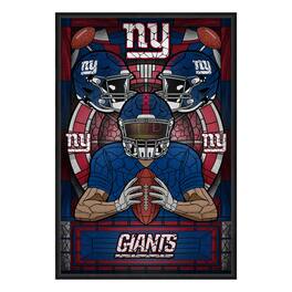 Sporticulture - New York Giants Framed Stained Glass Art Print - Blue