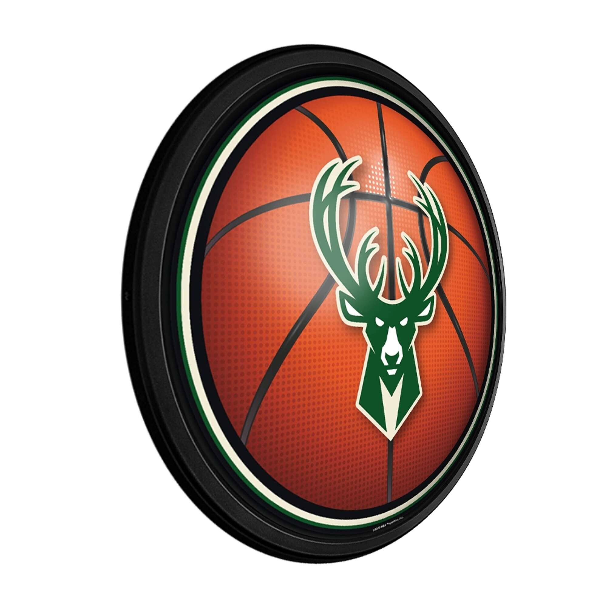 Alt View 1. The Fan-Brand - Milwaukee Bucks 18'' Round Slimline Illuminated Wall Sign - Multicolor.