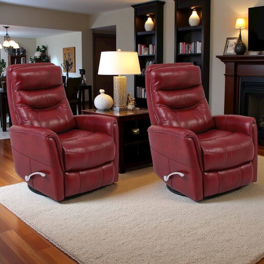 Alt View 1. Starlight Canyon Home - Rouge Recliner Nursery Glider Set – Elegant Boucle Chairs for Comfort - Red.