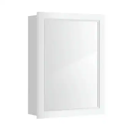 Front. Pefilos - Wall Mounted Adjustable Medicine Storage Mirror Cabinet, Bathroom Cabinet for Bathroom Laundry Room Kitchen - White.