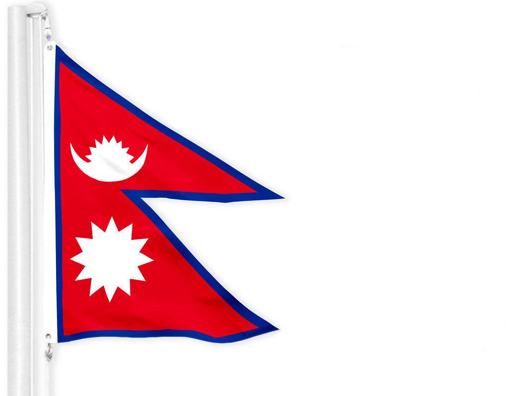 G128 - Nepal Flag 3x5 ft Printed 150D Polyester with Brass Grommets - Assorted Colors