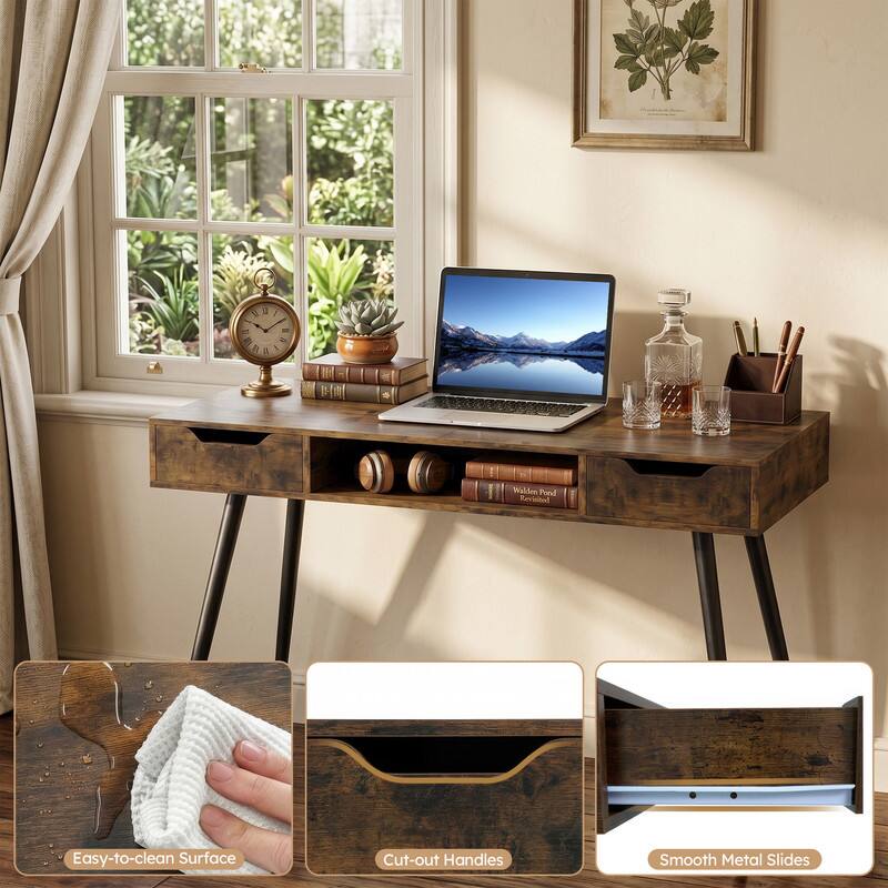 d / 2 & & U - a / Waldon Pond Revisited  
Easy-to-clean Surface  
Cut-out Handles  
Smooth Metal Slides