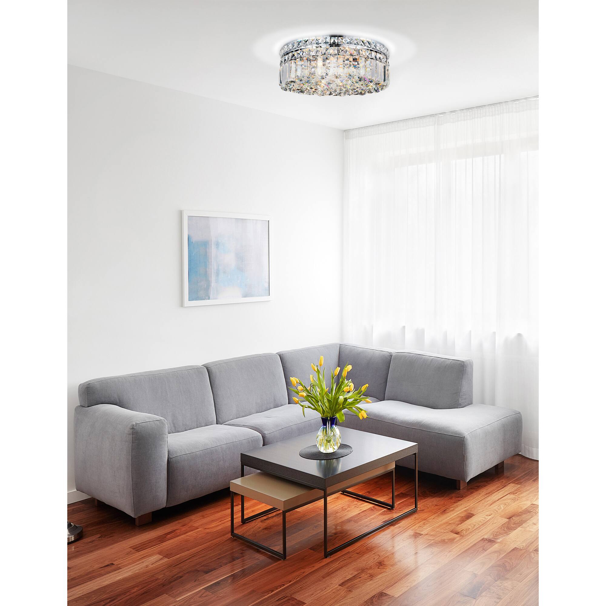 Alt View 3. CWI Lighting - Colosseum 4 Light Flush Mount With Chrome Finish - Chrome.