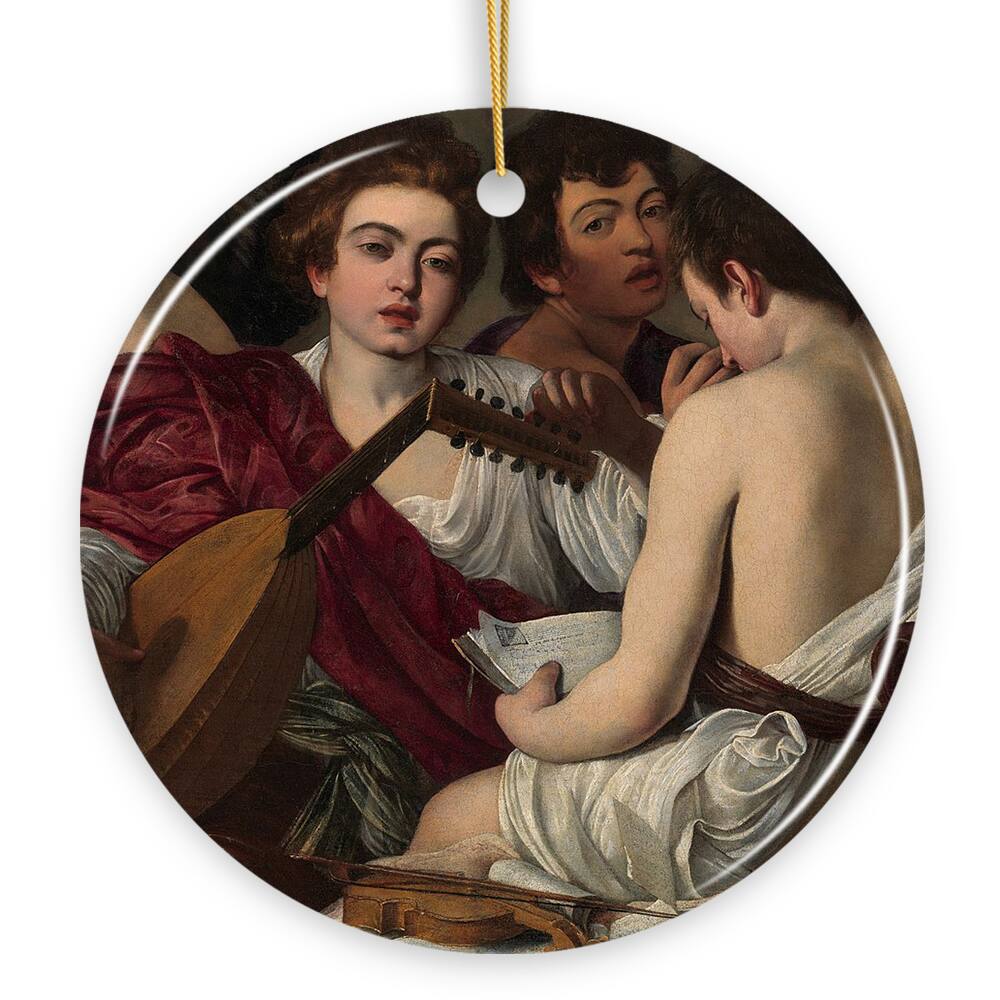 Front. OrnamentallyYou - Caravaggio Musicians Ornament Famous Painting Christmas Decoration Souvenir - Multi-colored.