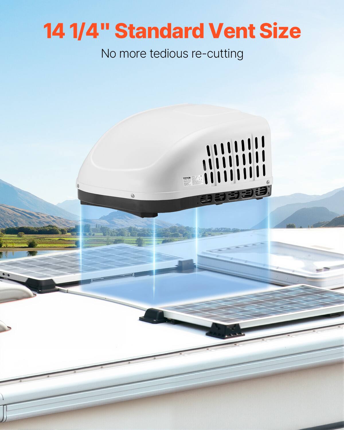 14 1/4" Standard Vent Size  
No more tedious re-cutting