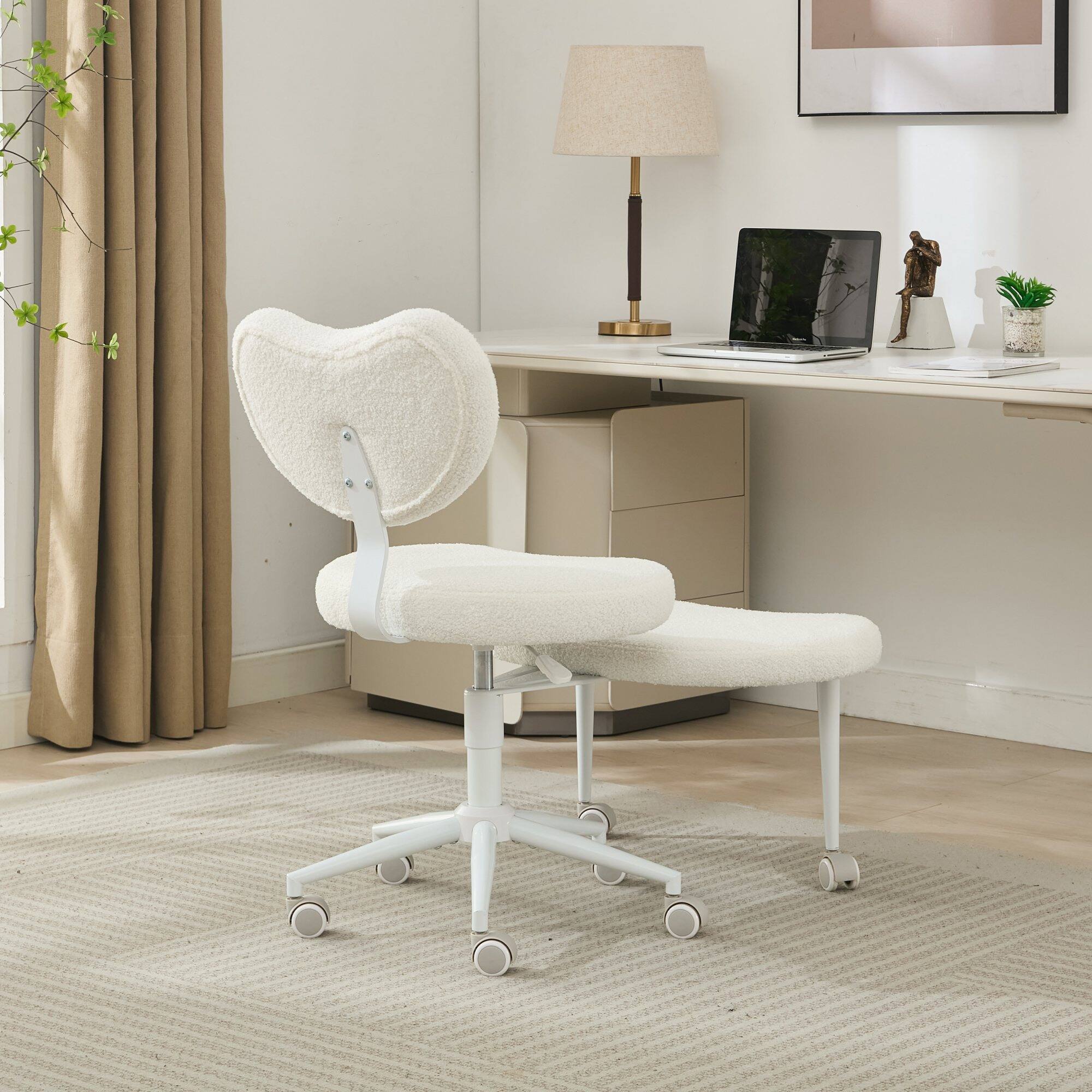 Alt View 1. Z-Edge - Ergonomic Cross Legged Chair with Wheels, 360° Swivel Meditation Chair, ADHD Chair, Lumbar Support and Adjustable Stool - White.
