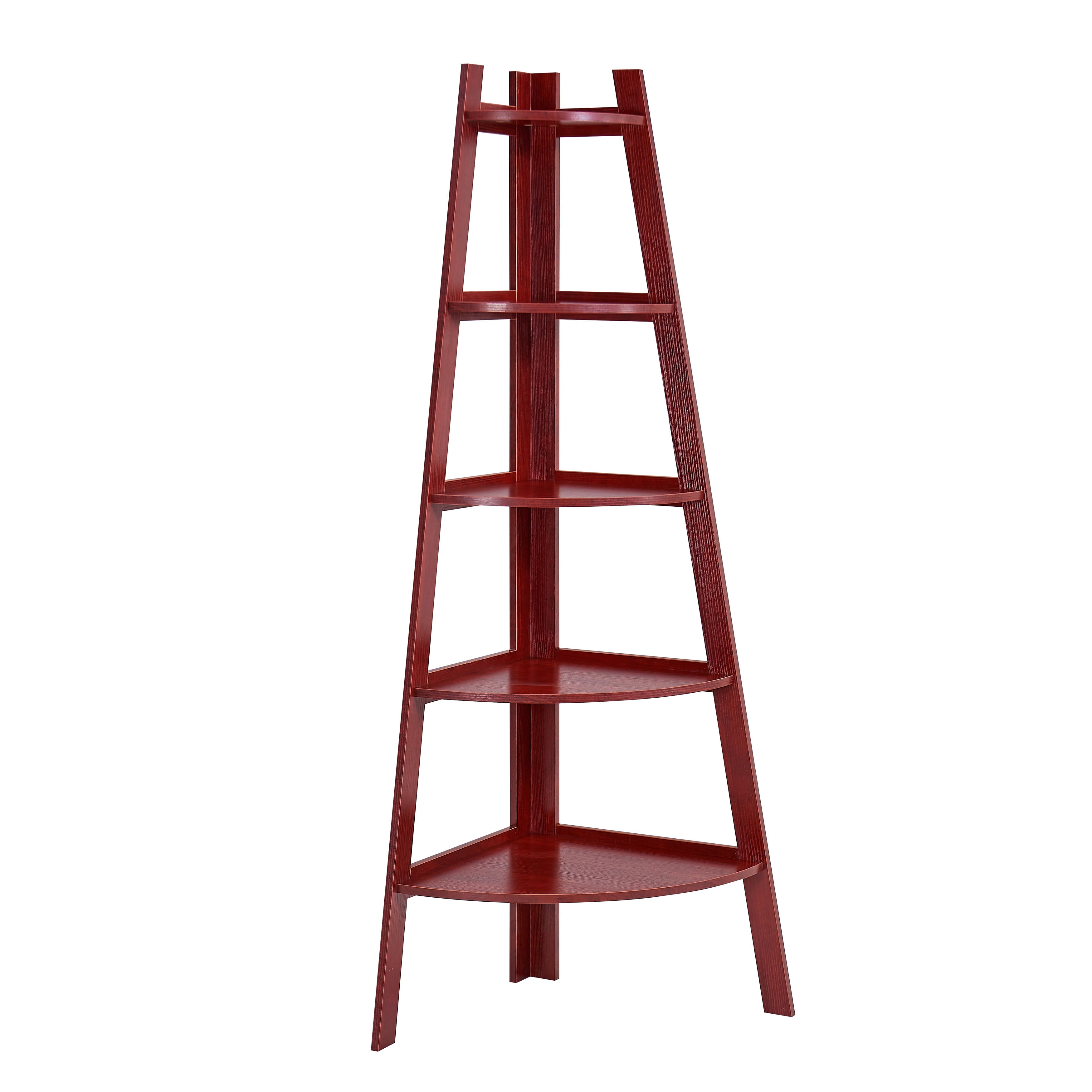 Danya B - 5-Tier Pyramid Corner Display Shelves - Cherry