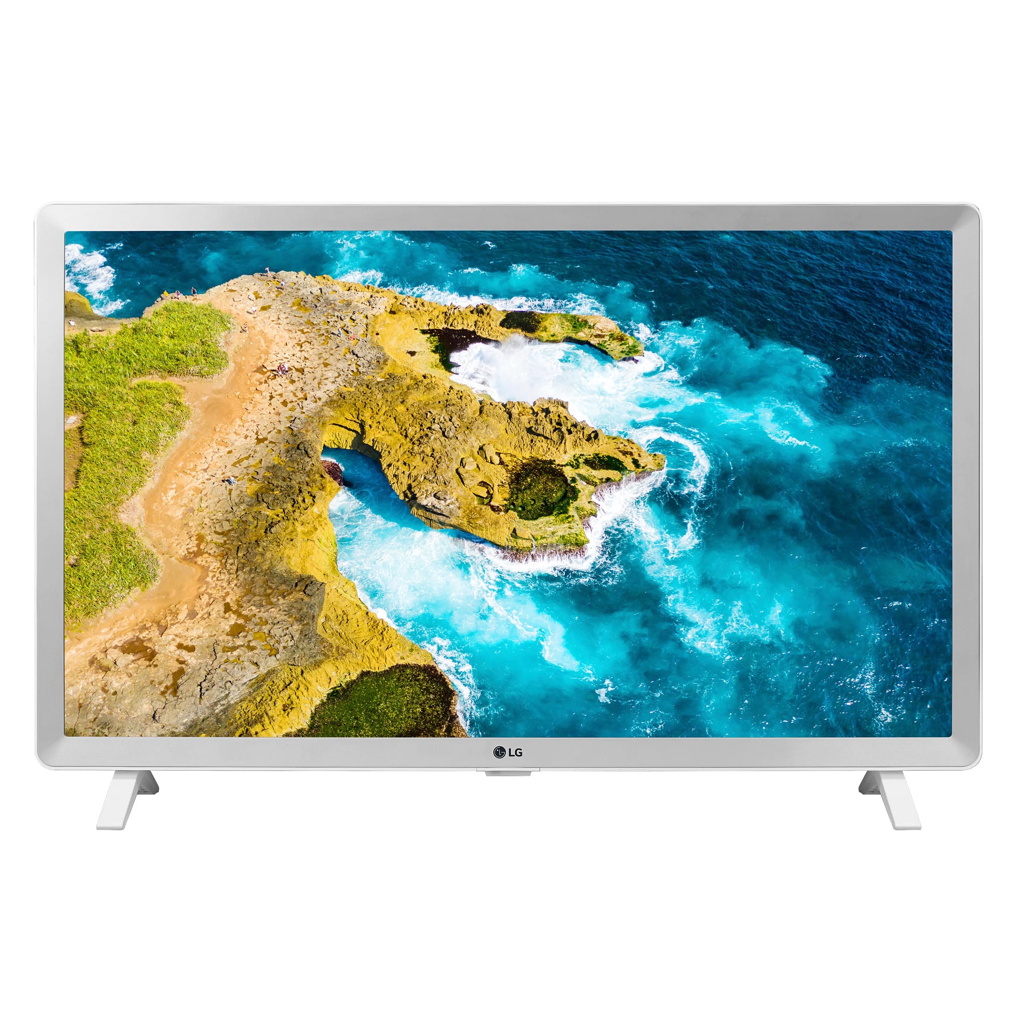 Front. LG - 24” Class LED HD Smart TV with webOS - White.