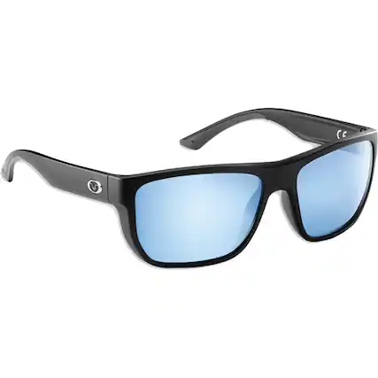Front. Flying Fisherman - Flying Fisherman Waypoint Polarized Sunglasses - Matte Black/Smoke Blue Mirror - Matte Black/Smoke Blue Mirror.