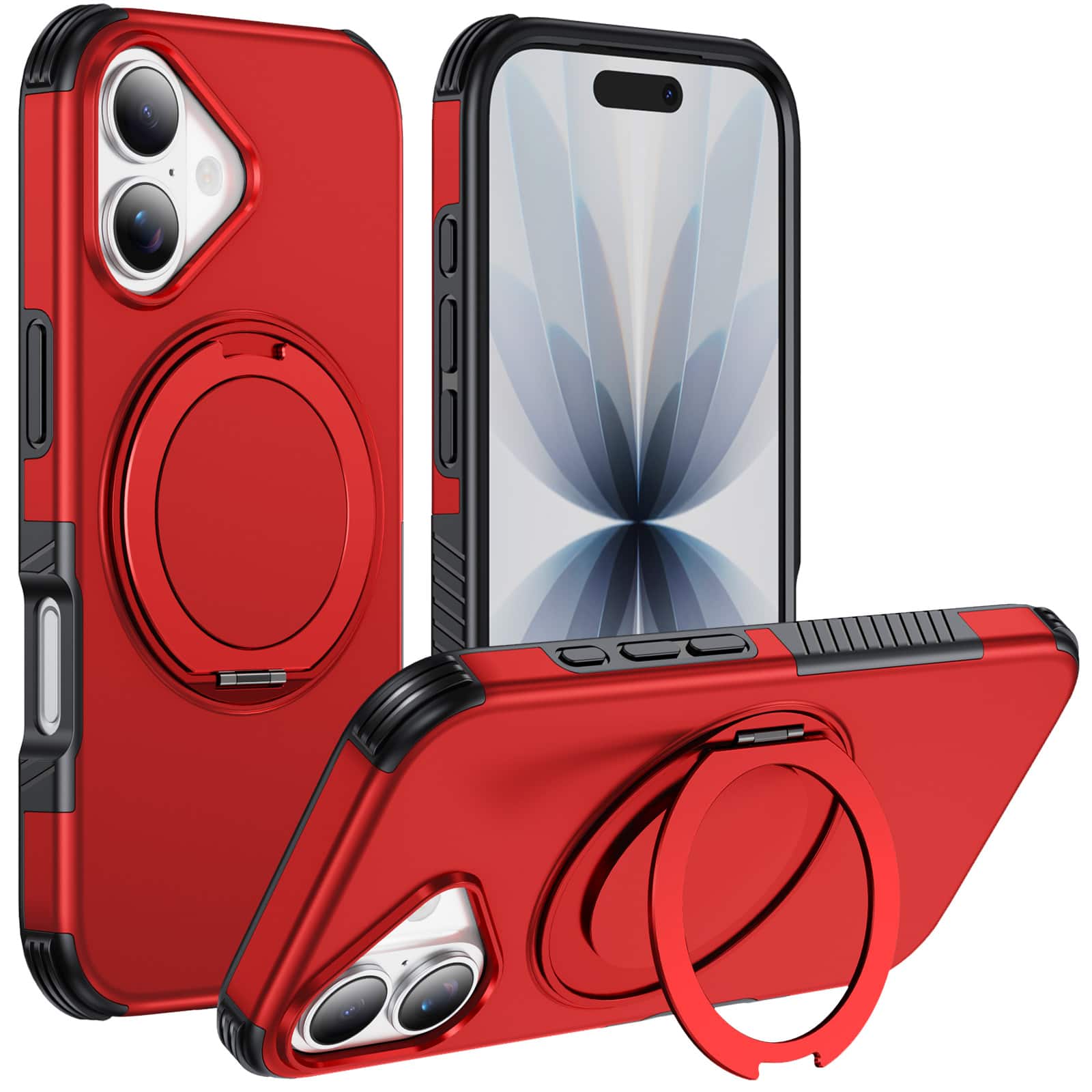 UUCOVER - Magnetic Case for iPhone 17,Shockproof TPU+PC Case Rind Holder Stand Case Compatible with MagSafe Cover - Red price history on PriceWatchPro