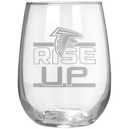 Great American Products - Atlanta Falcons Etched 17oz. Rally Cry Stemless Wine Glass - Multicolor