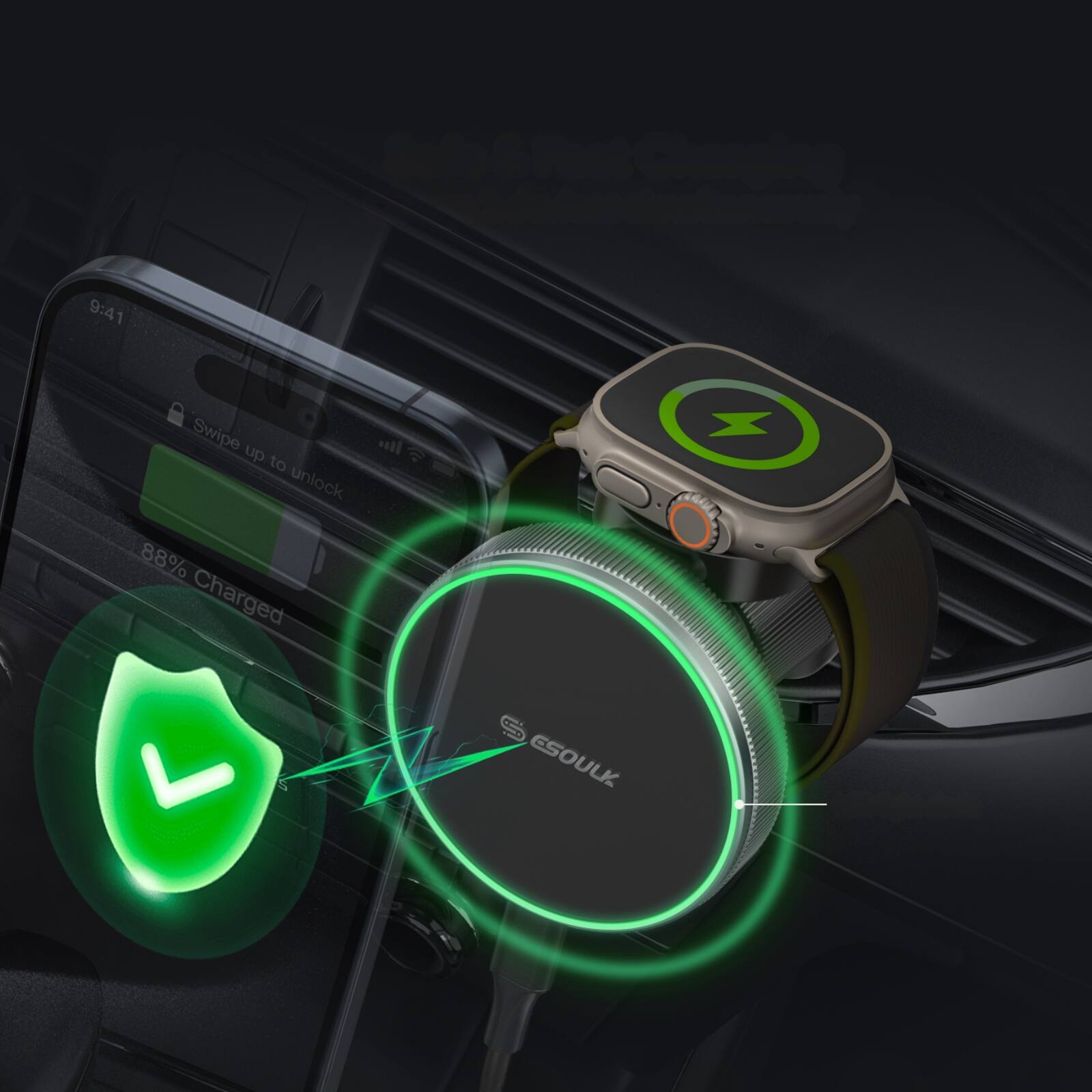 9:41
Swipe up to unlock
88% Charged
ESOULK