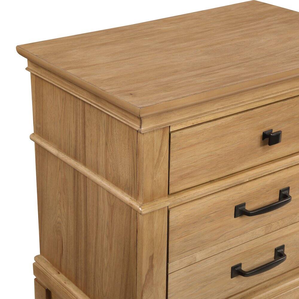 Alt View 3. New Classic Furniture - Sunstone Wood 3-Drawer Nightstand in Honey - Honey.