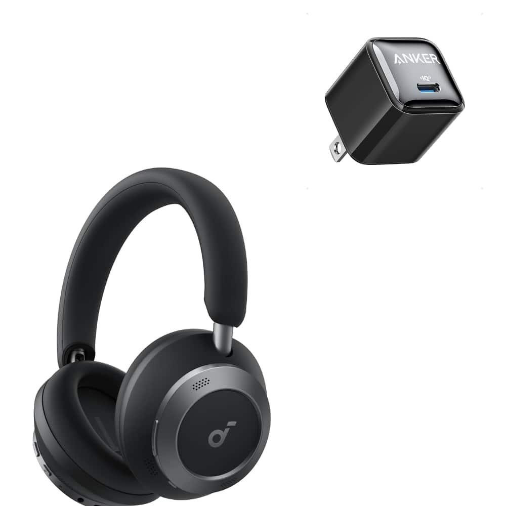 Soundcore - Space One Pro by Anker with USB C Charger Foldable Over-Ear Headphones for Travel and Work, Adaptive ANC, Hi-Res LDAC