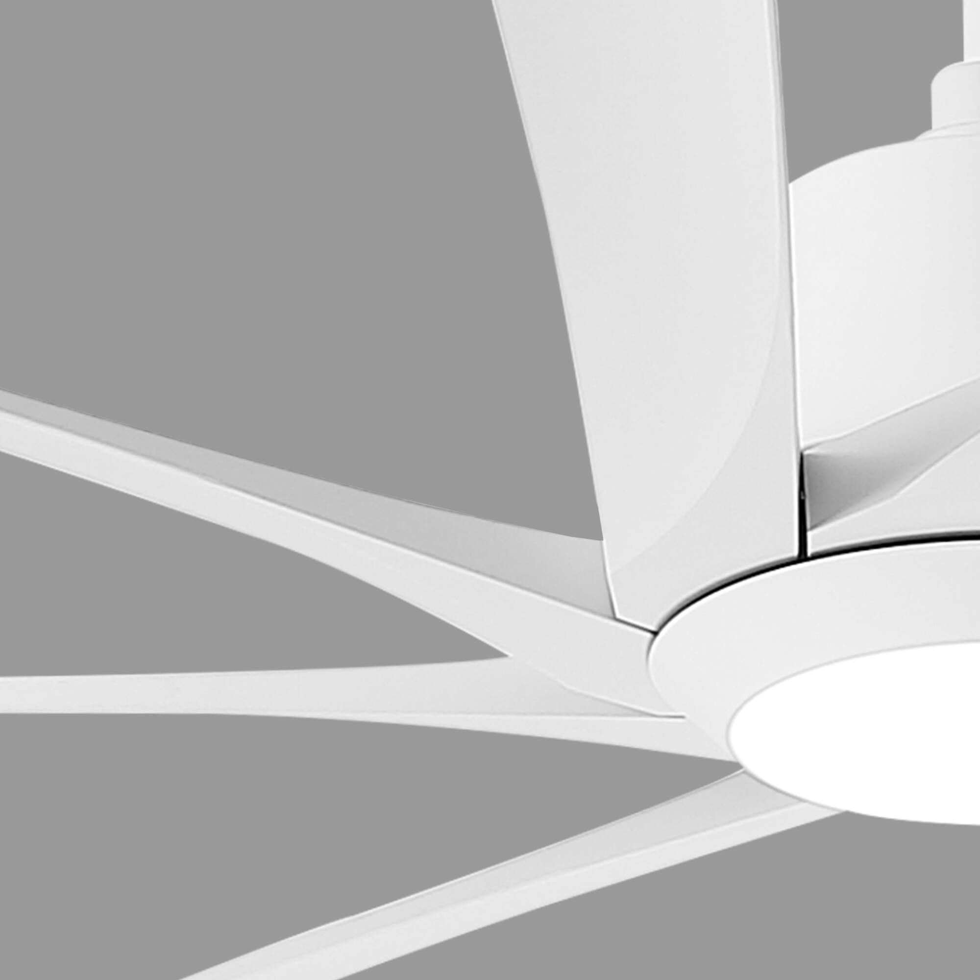 Alt View 6. Parrot Uncle - 100-inch White Industrial Extra Large Commercial HVLS LED Ceiling Fan with 8 ABS Blades and Remote Control - White.