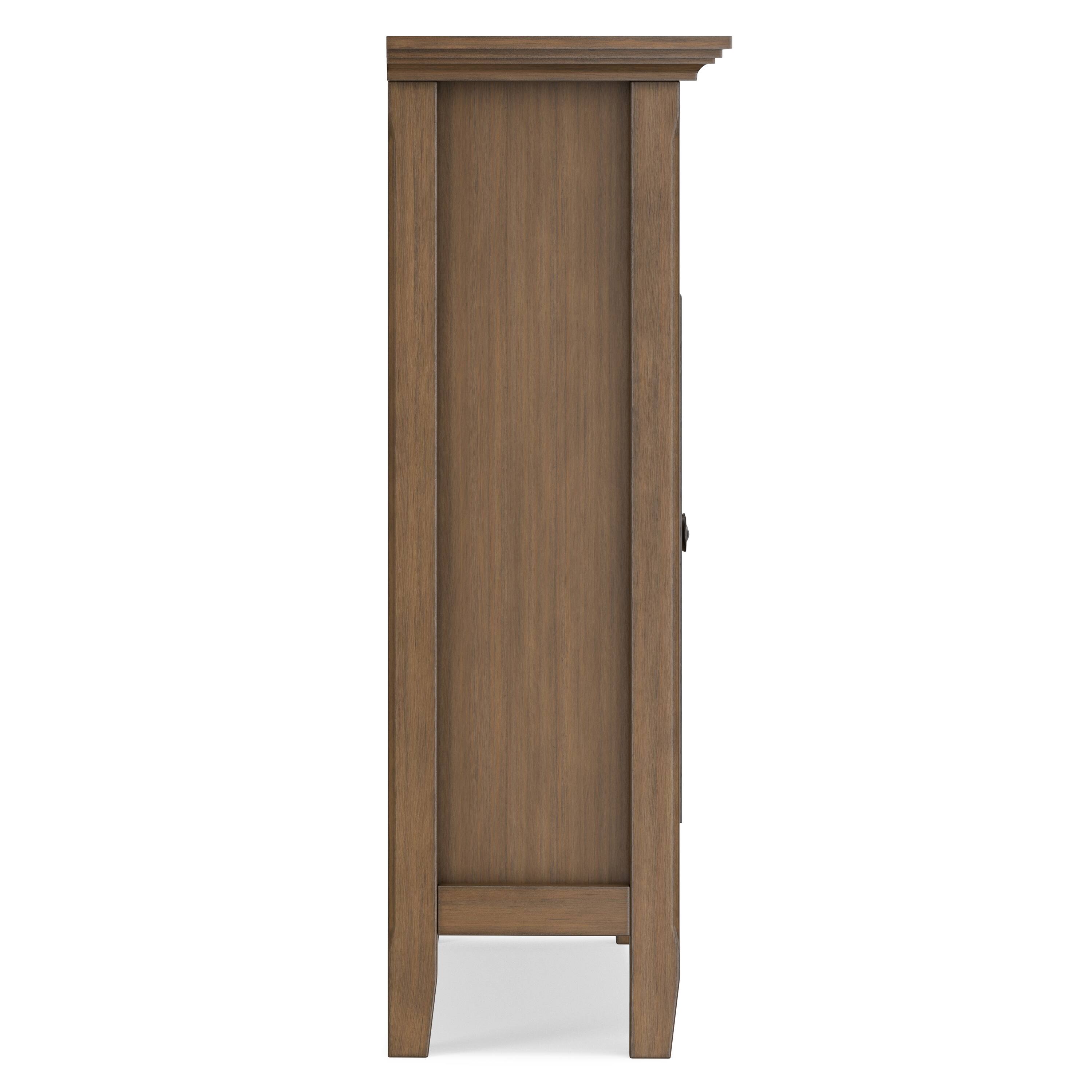 Alt View 2. Simpli Home - Amherst 36 inch Wide Solid Wood Transitional Entryway Storage Cabinet in Rustic Natural Aged Brown - Rusted Natural Aged Brown.
