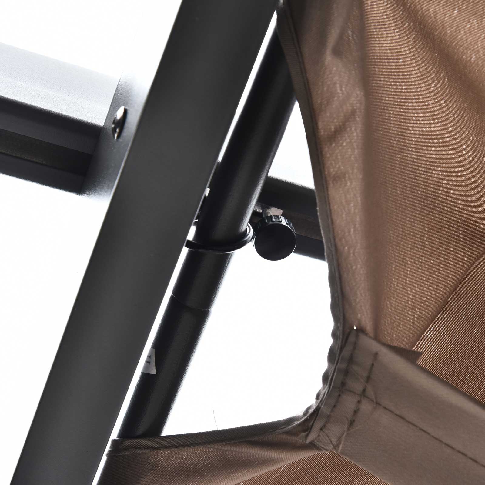 Alt View 4. Outsunny - 10' x 10' Aluminum Patio Pergola with Retractable Pergola Canopy, Backyard Shade Shelter for Porch - Charcoal Gray.