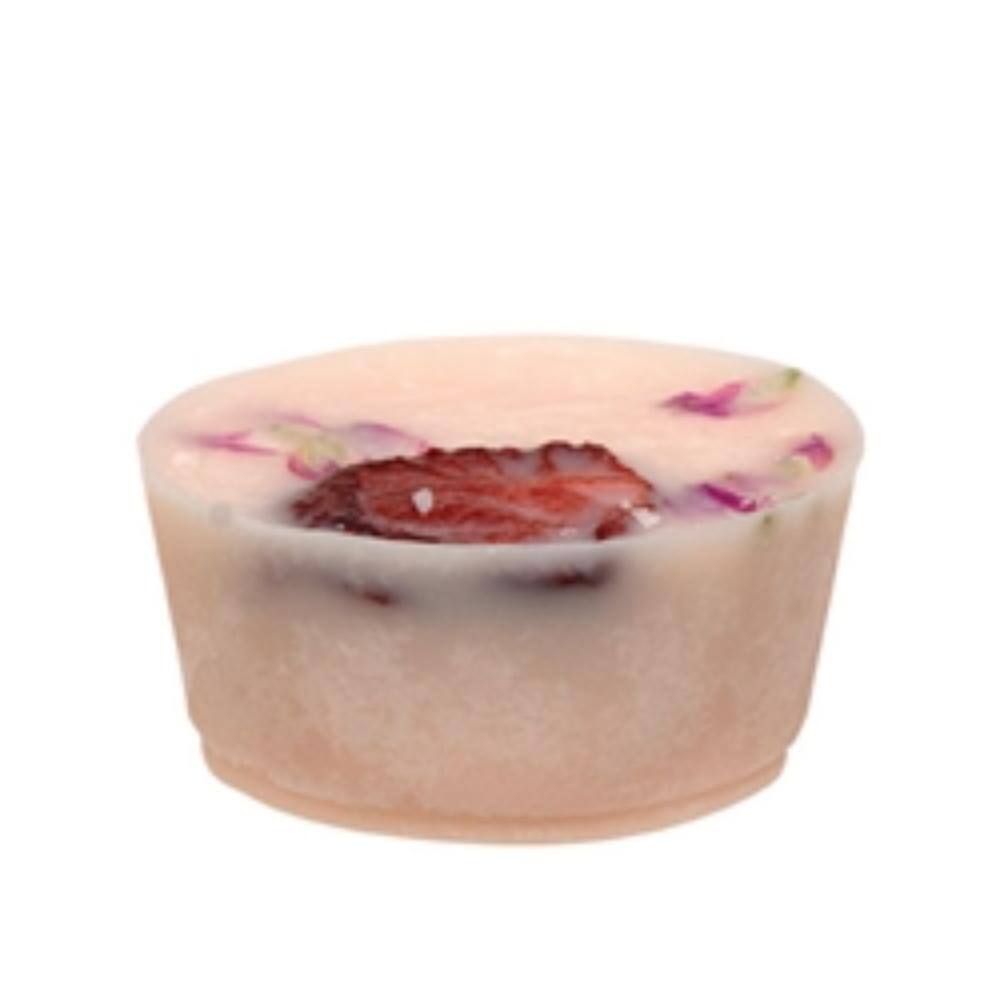 Angle. BreeBe - Strawberry Botanical Wax Tart - 2 oz. - Pink.