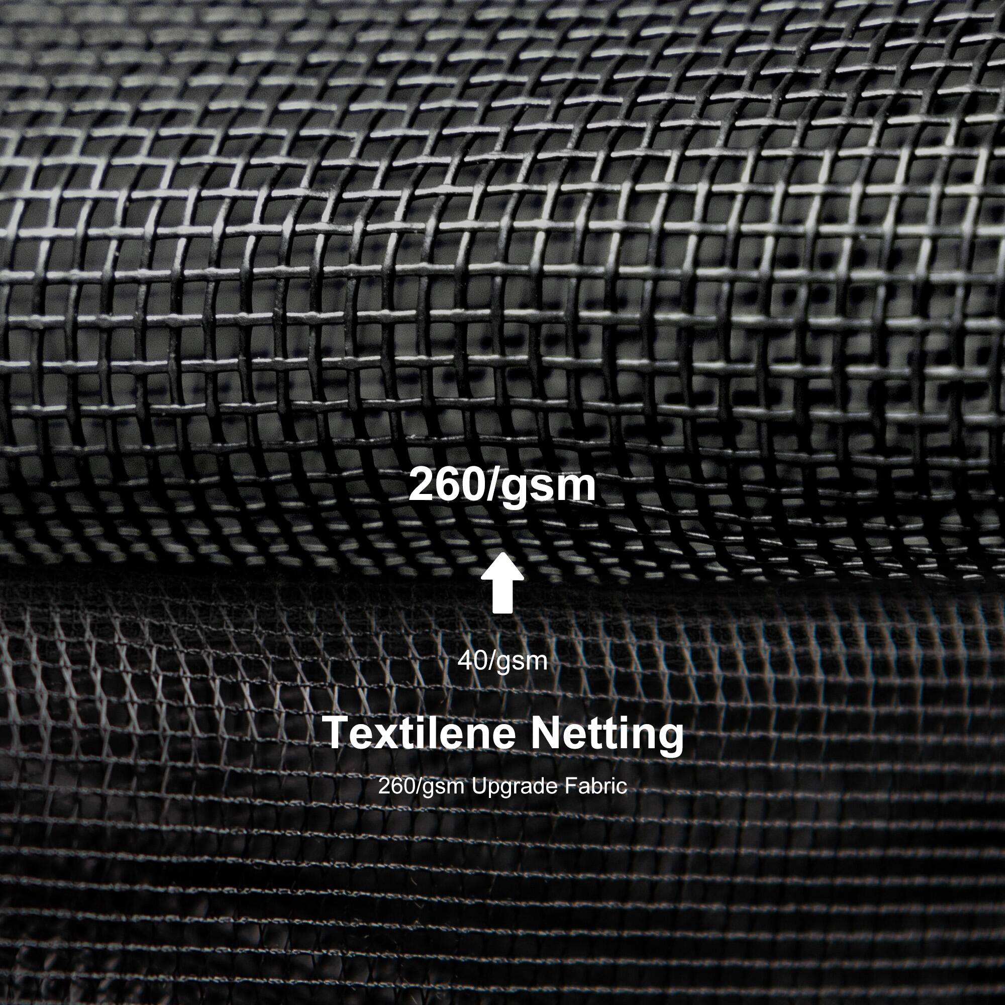 260/gsm  
40/gsm  

Textilene Netting  
260/gsm Upgrade Fabric