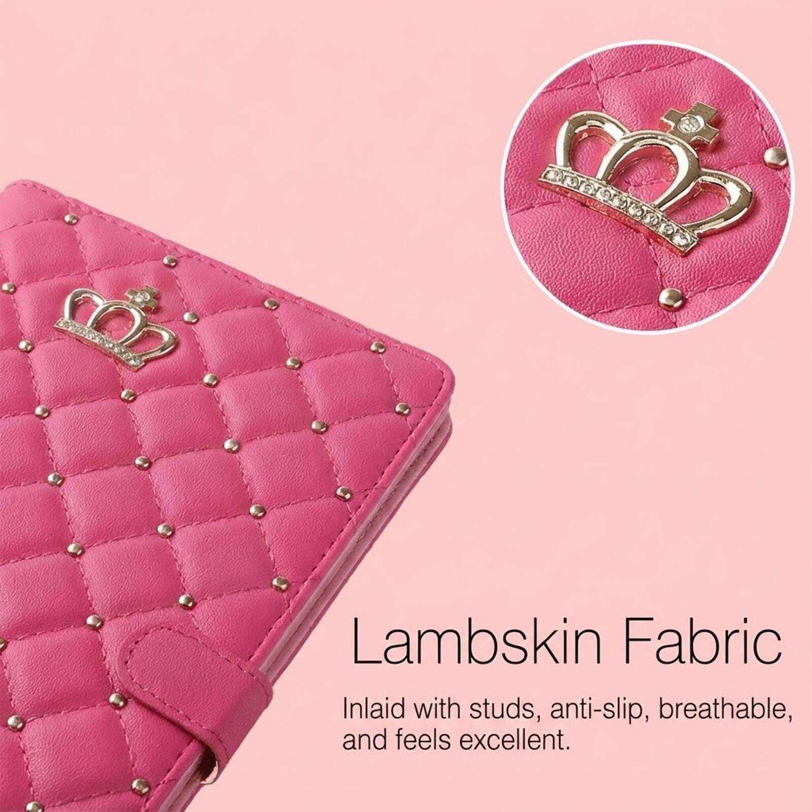 Lambskin Fabric Inlaid with studs, anti-slip, breathable, and feels excellent.