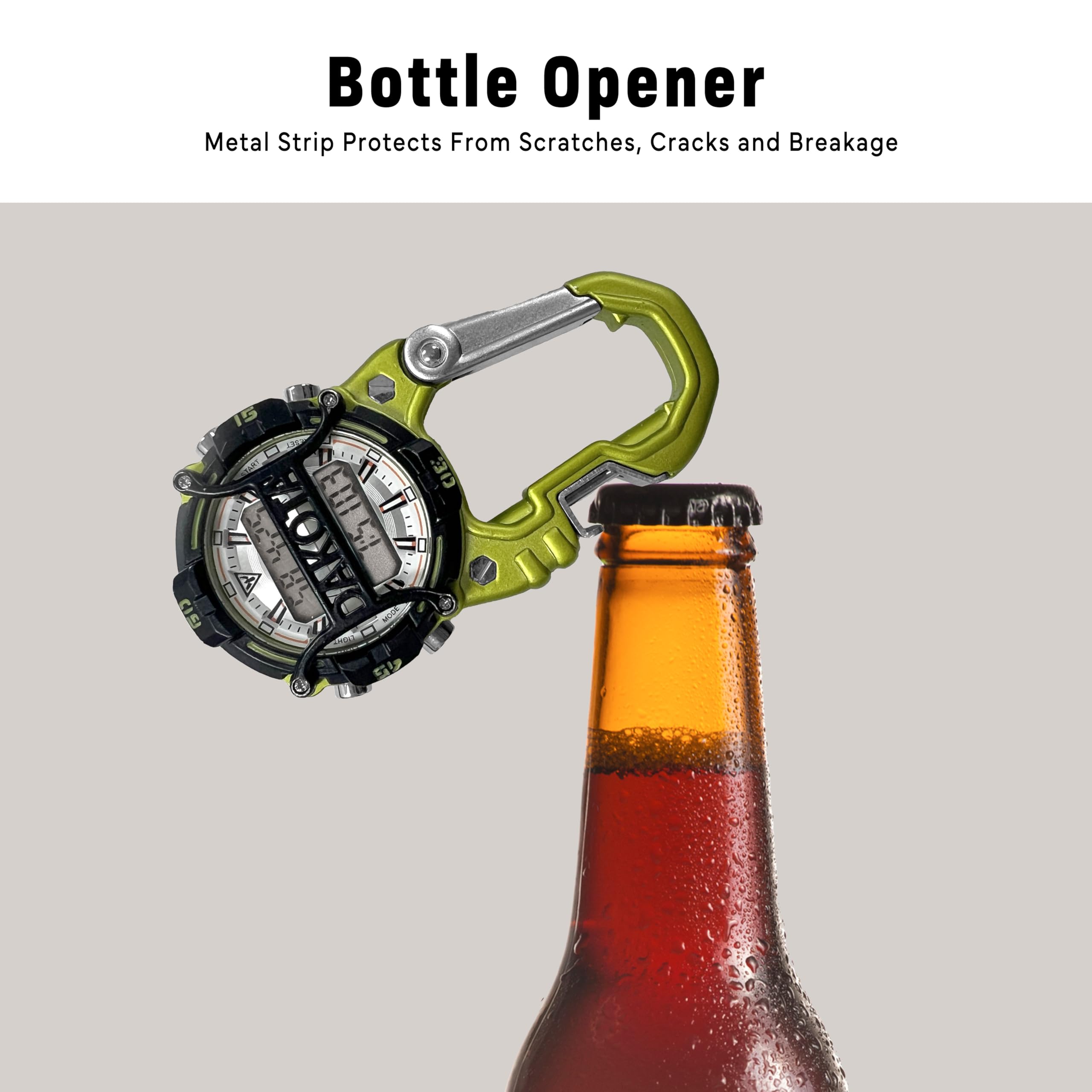 Bottle Opener  
Metal Strip Protects From Scratches, Cracks and Breakage