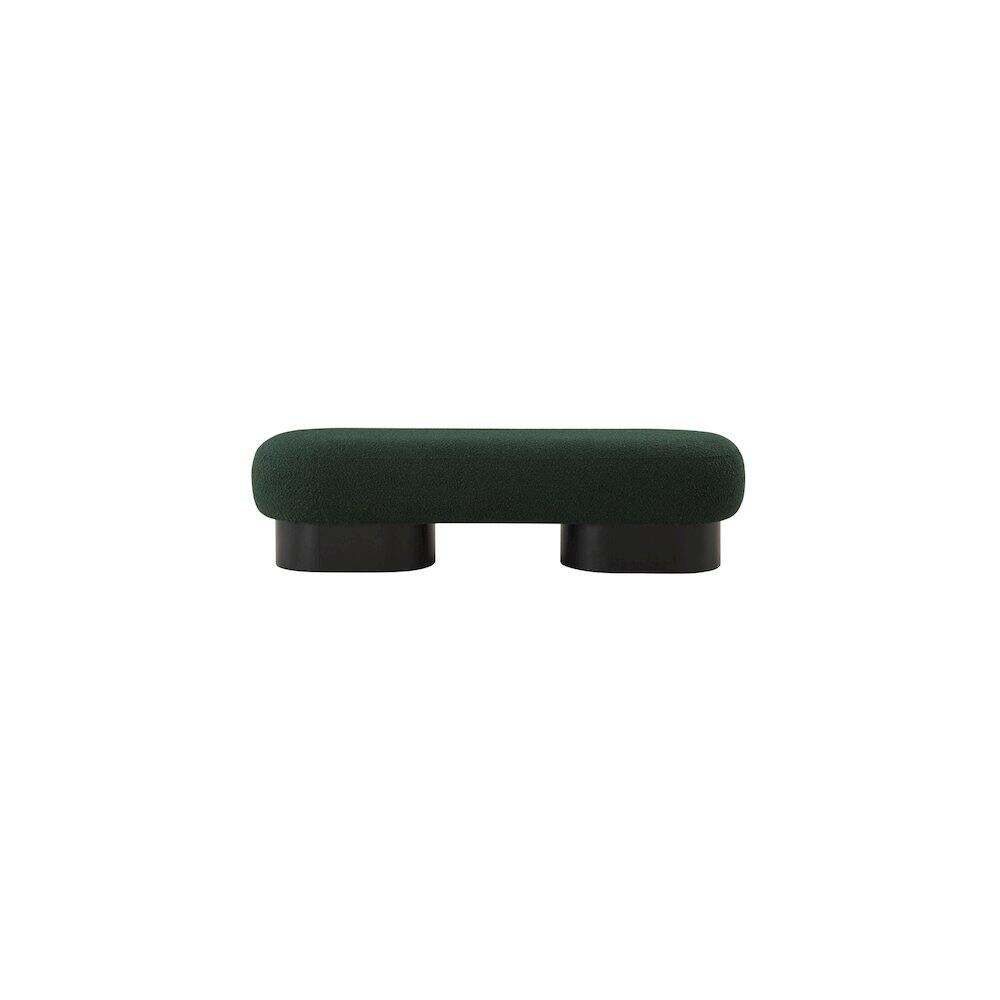 Alt View 3. Meridian Furniture - Robertson Green Boucle Fabric Bench - Green.