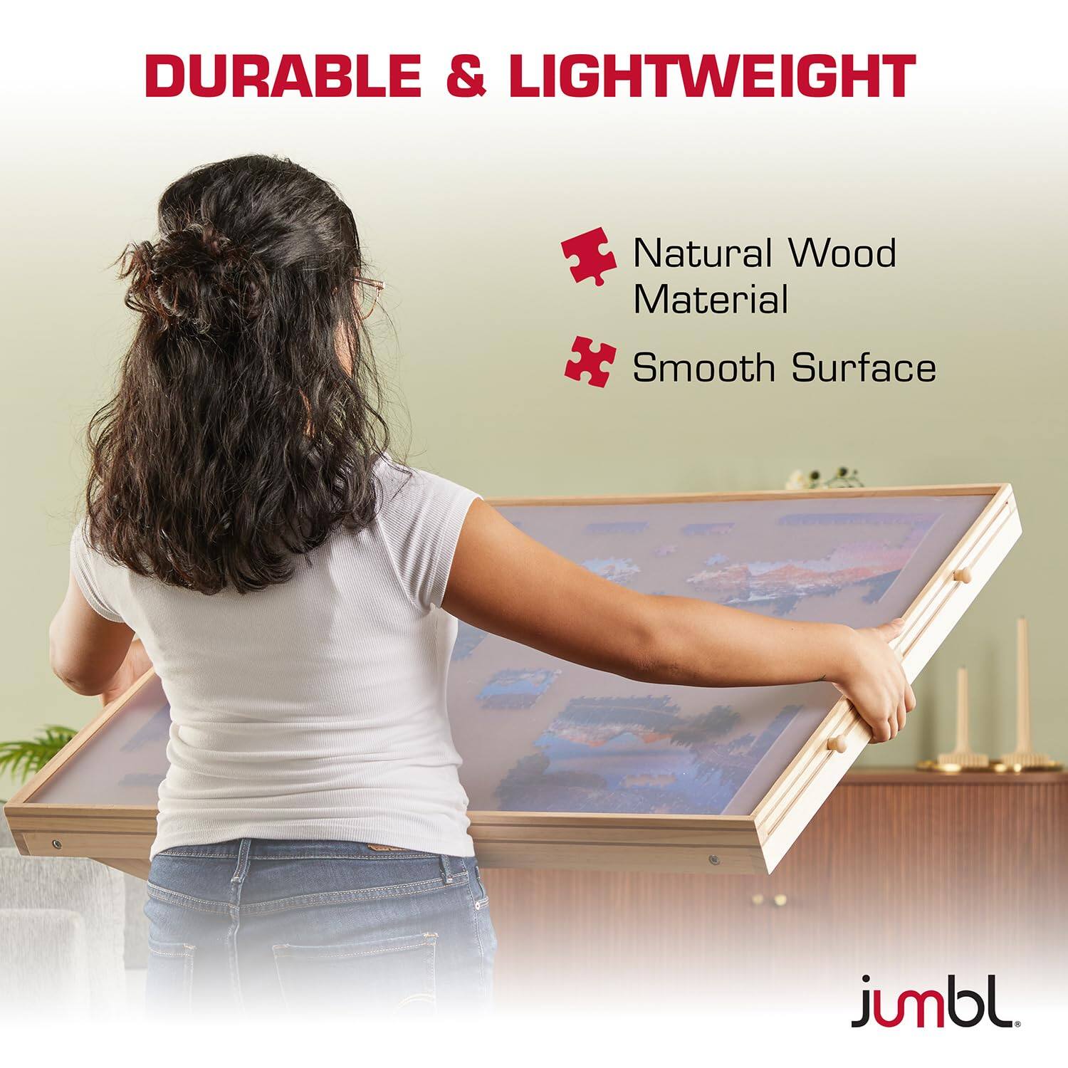 DURABLE & LIGHTWEIGHT

Natural Wood Material  
Smooth Surface

jumbl.