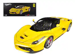 Ferrari LaFerrari F70 Hybrid with Black Top "Elite Edition" Series 1/18 Diecast Model Car by Hot Wheels - Yellow