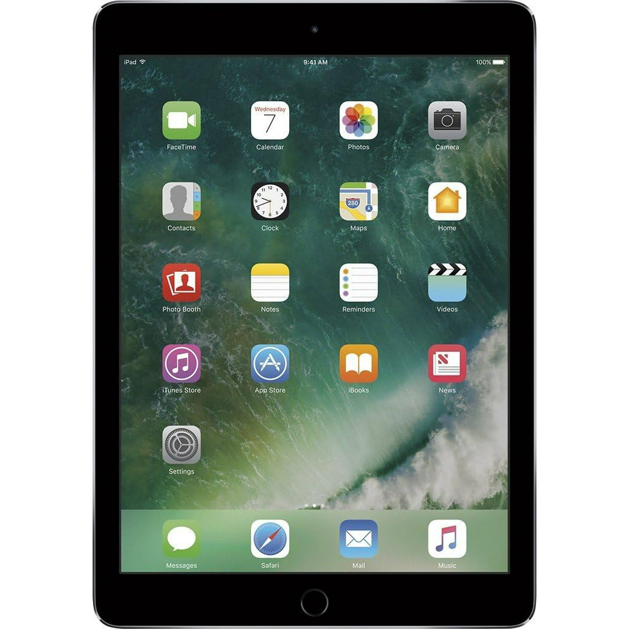 iPad  
9:41 AM  
100%  

FaceTime  
Calendar  
Photos  
Camera  
Contacts  
Clock  
Maps  
Home  
Photo Booth  
Notes  
Reminders  
Videos  
iTunes Store  
App Store  
iBooks  
News  
Settings  
Messages  
Safari  
Mail  
Music