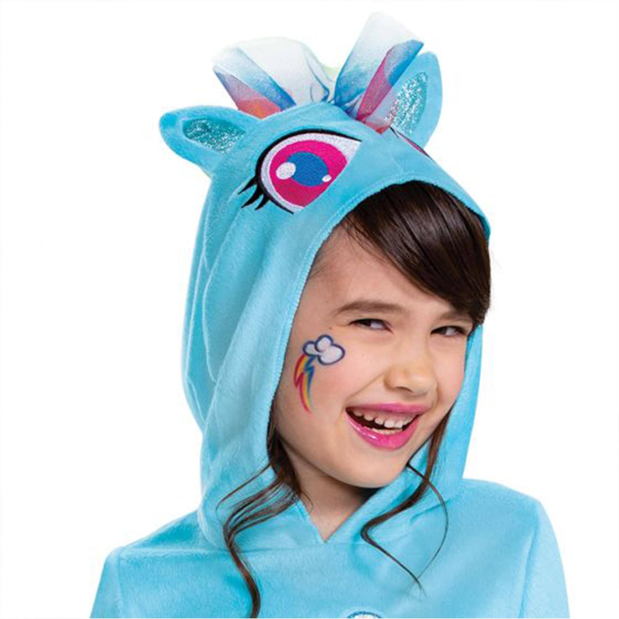 Alt View 10. Disguise - My Little Pony Rainbow Dash Girls Hooded Costume Jumpsuit | M (7-8) - Blue.