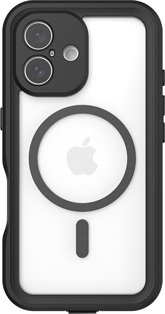 Front. Body Glove - Body Glove Tidal Waterproof with MagSafe Clear/Black Case - iPhone 16 - Clear/Black.