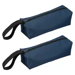 Unique Bargains - 2pcs Canvas Tool Pouch, 9.8x3.3x2.8" Multi Purpose Zipper Bag, Waterproof for Screwdrivers Pliers - Navy Blue