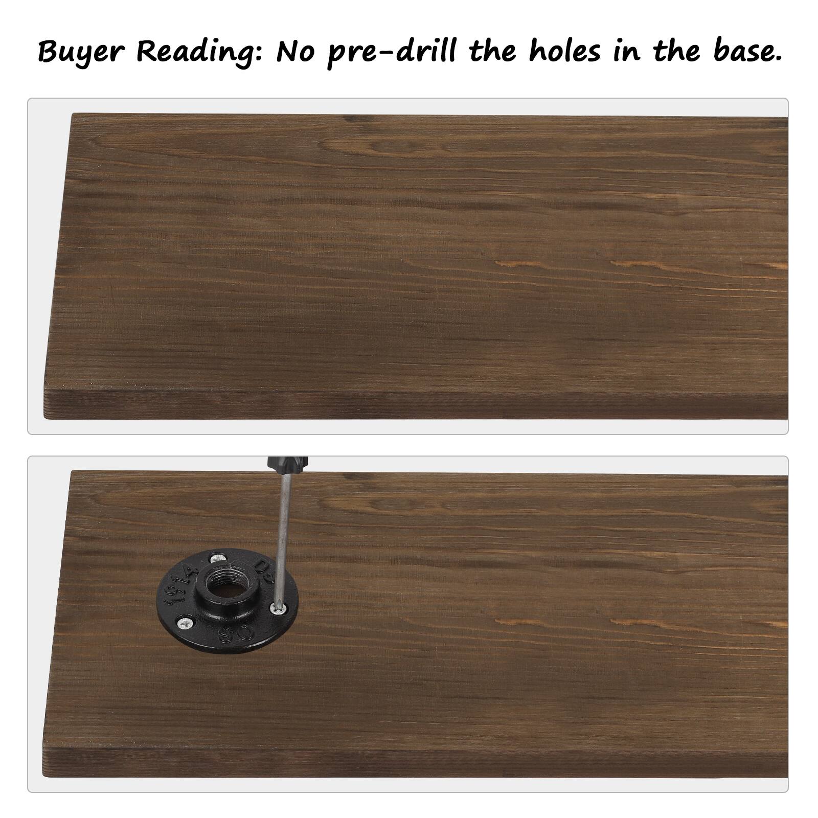 Buyer Reading: No pre-drill the holes in the base.
