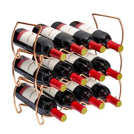 Sorbus - Metal Wine Racks Countertop - 3 Tier Stackable Wine Rack - Bottle Rack Holds 12 Wine Bottles for Home, Bar - Copper