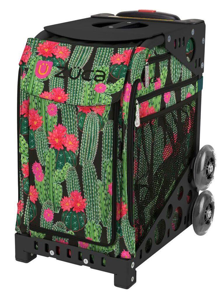 Front. Zuca - Zuca Desert Blossoms Sport Insert Bag and Black Frame with Flashing Wheels - Natural.