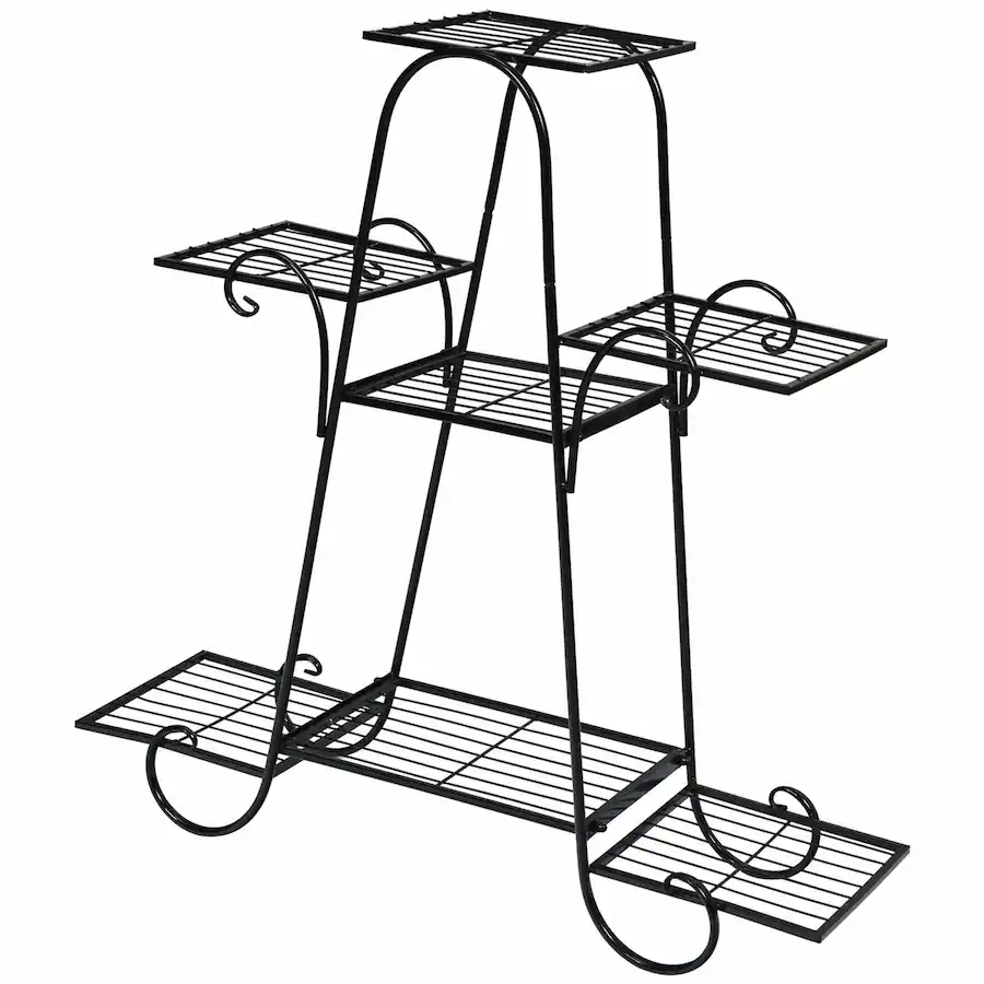 Planter Rack Garden Costway 7 Tier Plant Stand Metal Shelf Multilayer Potted Display Rack ...