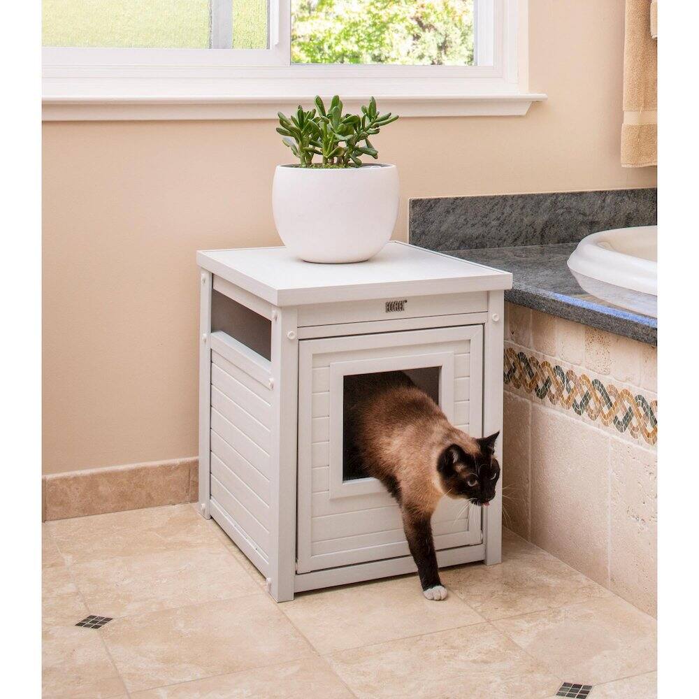 Alt View 1. New Age Pet - ECOFLEX Litter Box Cover End Table - Antique White - Antique White.