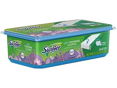 Swiffer - Sweeper TRAP + LOCK Wet Mop Cloths, Lavender, 24/Pack (15846) - White