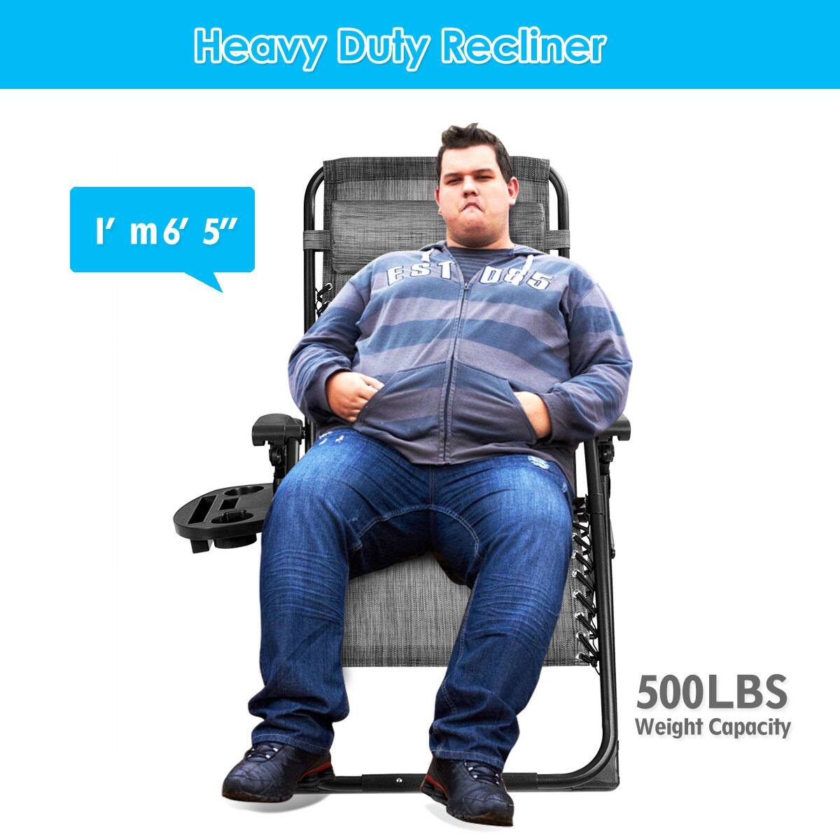 Heavy Duty Recliner, l' m6' 5", 500LBS Weight Capacity